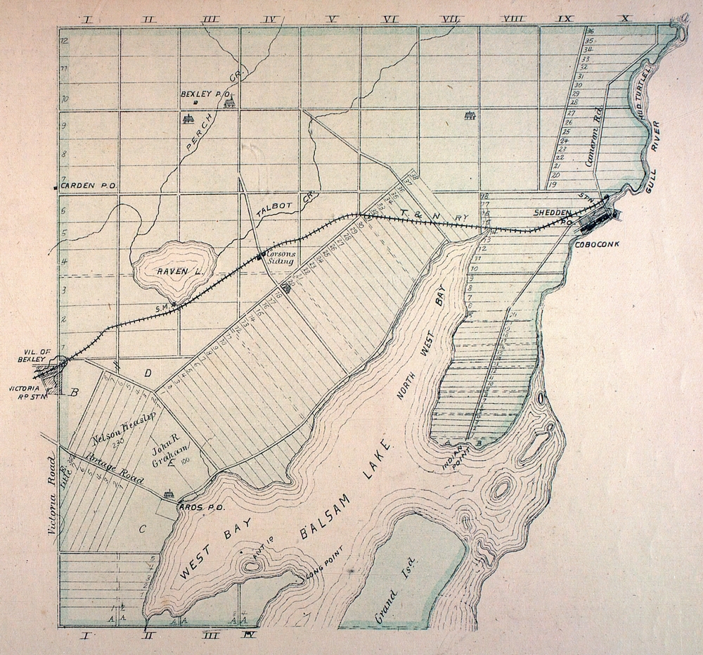 Map of the settlement of Bexley, now known as Coboconk